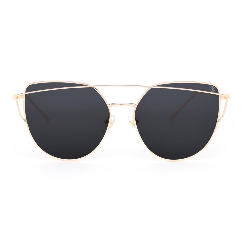 Kara and Kate Black On Gold Mirrored Sunglasses - Picture 2 of 6